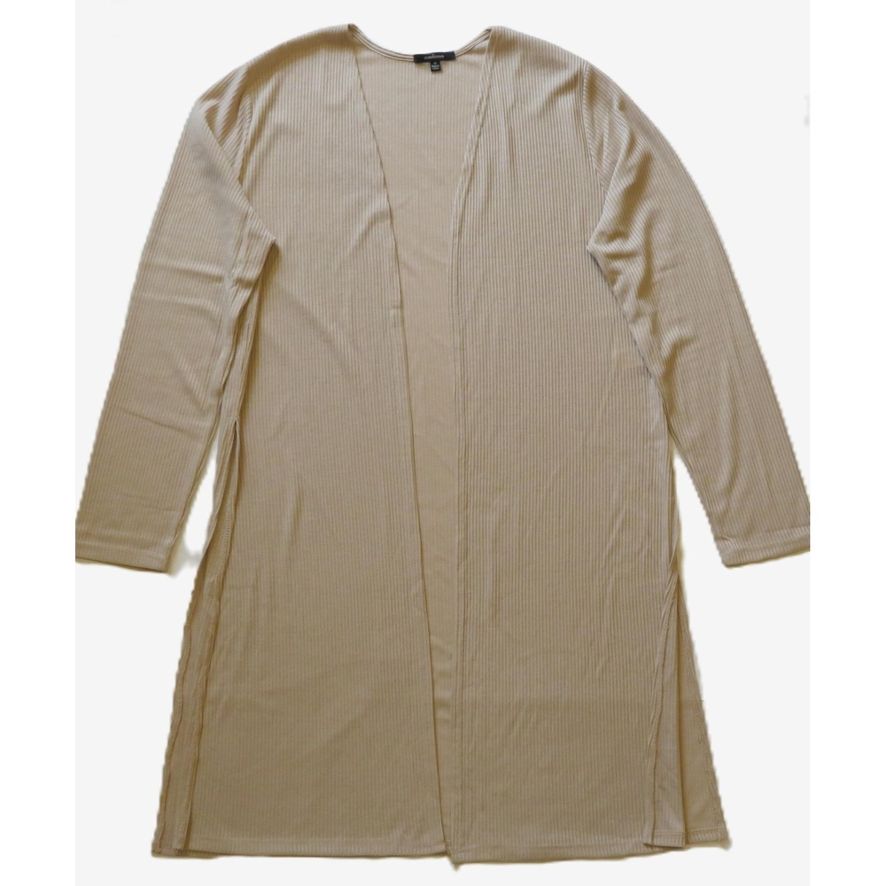 NWOT‎ 1X Ambiance Plus Size Longline Ribbed Open Front Cardigan